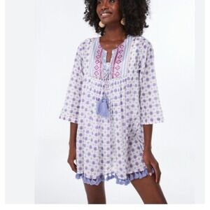 Tuckernuck Ros Garden Tunic‎ Dress  Print Tassel Detail Boho XS